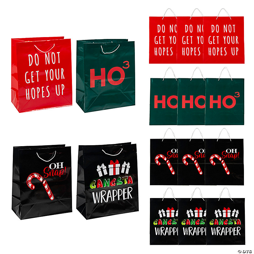 Solid Color Christmas Gift Bags & Tissue Paper Kit