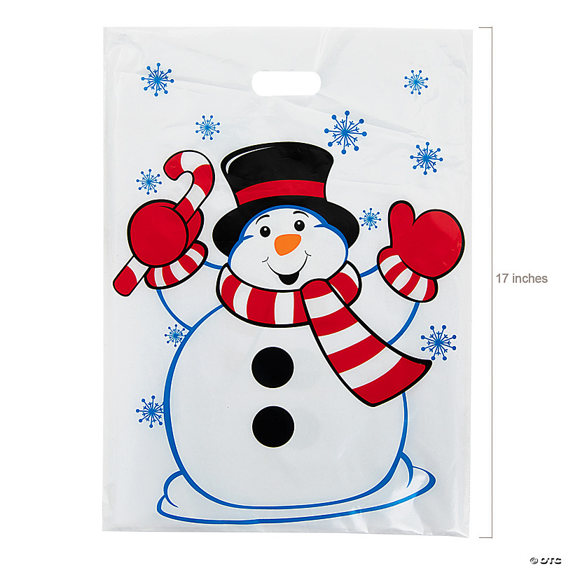 12 x 17 Bulk 50 Pc. Plastic Snowman Goody Bags