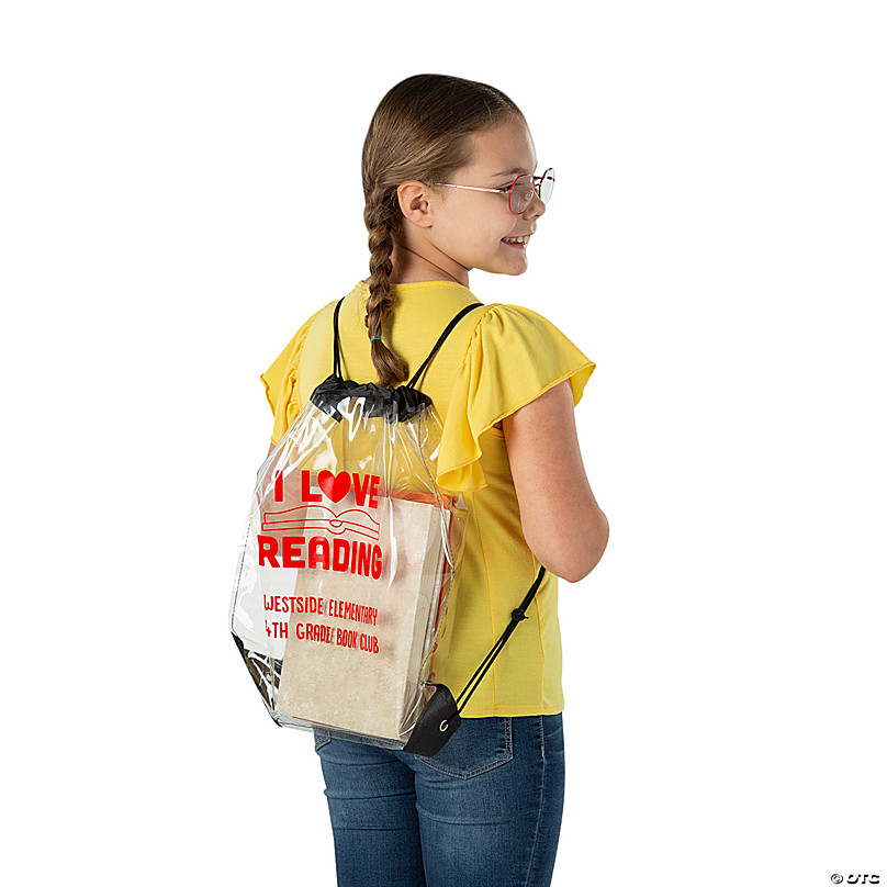 Personalized Plastic Drawstring Backpacks
