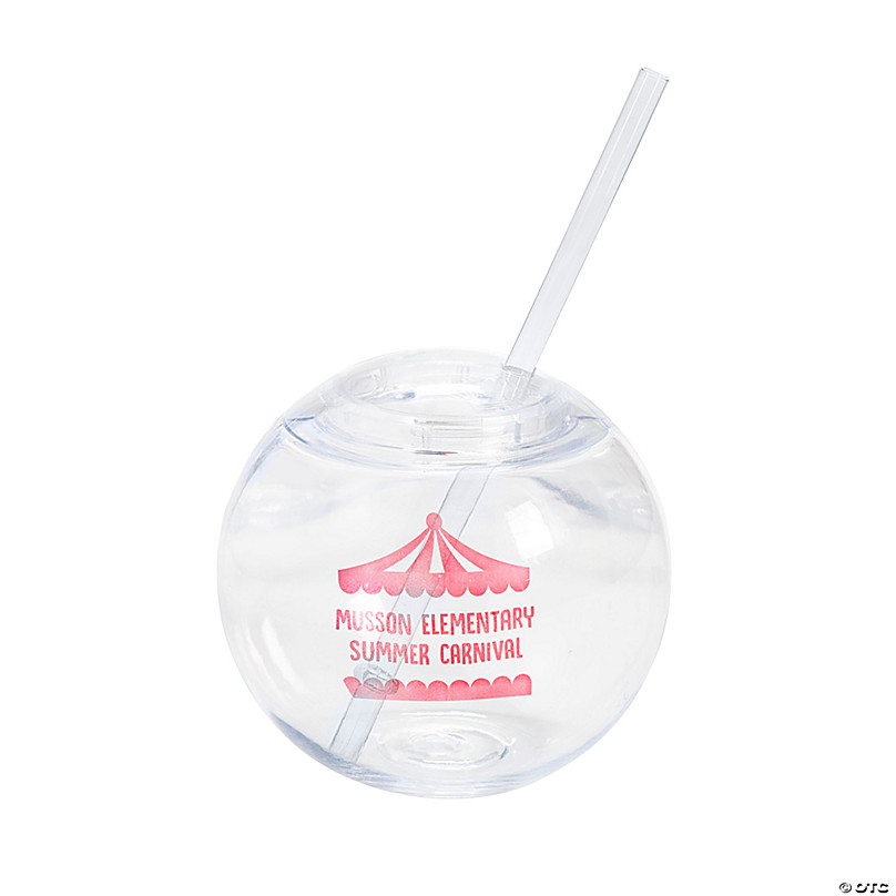 15 oz. Personalized Clear Patriotic Party Round Reusable Plastic Cups with  Lids & Straws - 25 Ct.