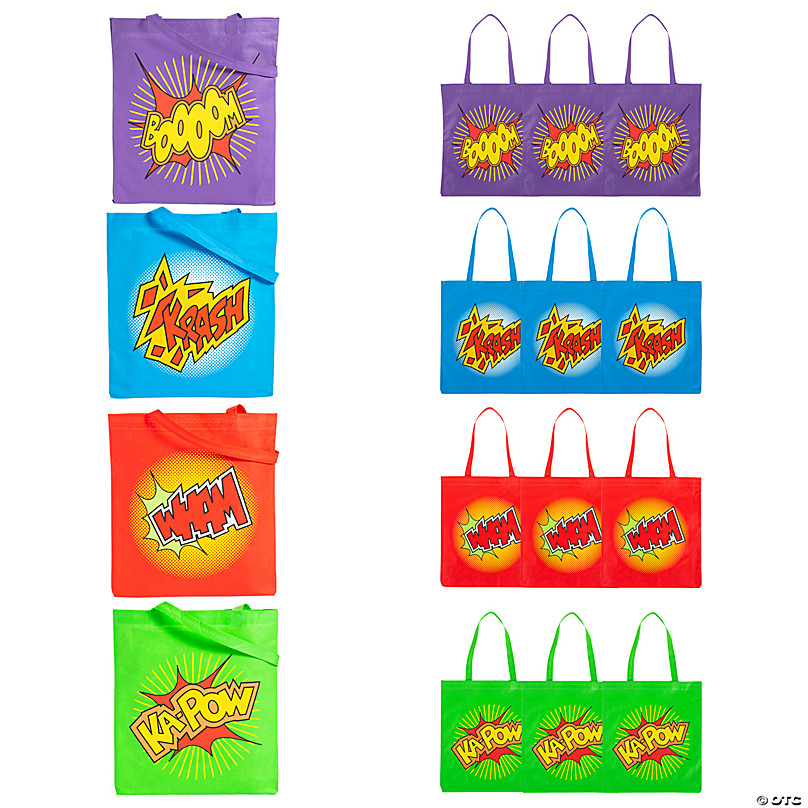 15 x 17 Large Pool Party Nonwoven Tote Bags - 12 Pc.