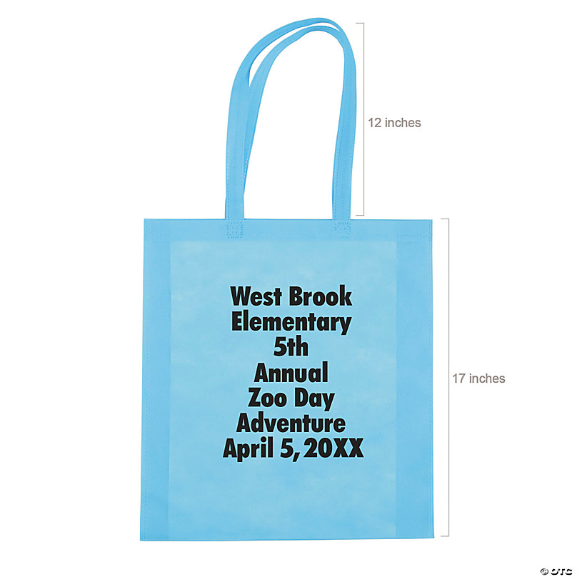 15 x 17 Large Pool Party Nonwoven Tote Bags - 12 Pc.