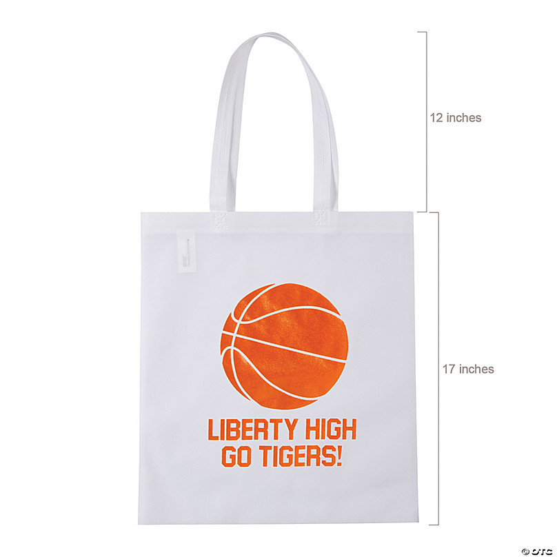 Personalized Tri-Pastel Tile Basketball Tote Bag 16x16 inch / Basic Tote