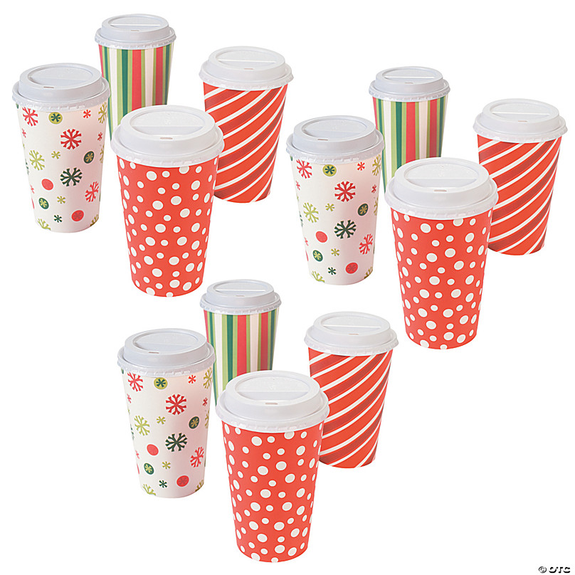 Amazing 24 PCS Christmas Disposable Paper Cups 16 oz
