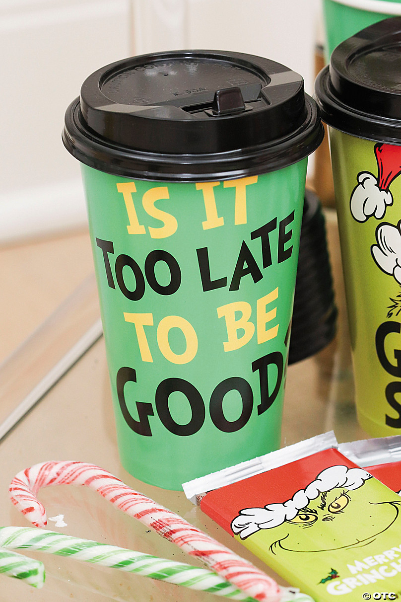 12 Pc Dr. Seuss™ the Grinch Disposable Paper Snack Cups with Lids