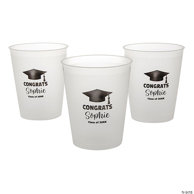 16 oz. Clear Disposable Plastic Cups with Dome Lids & Straws - 24 Ct. |  Oriental Trading