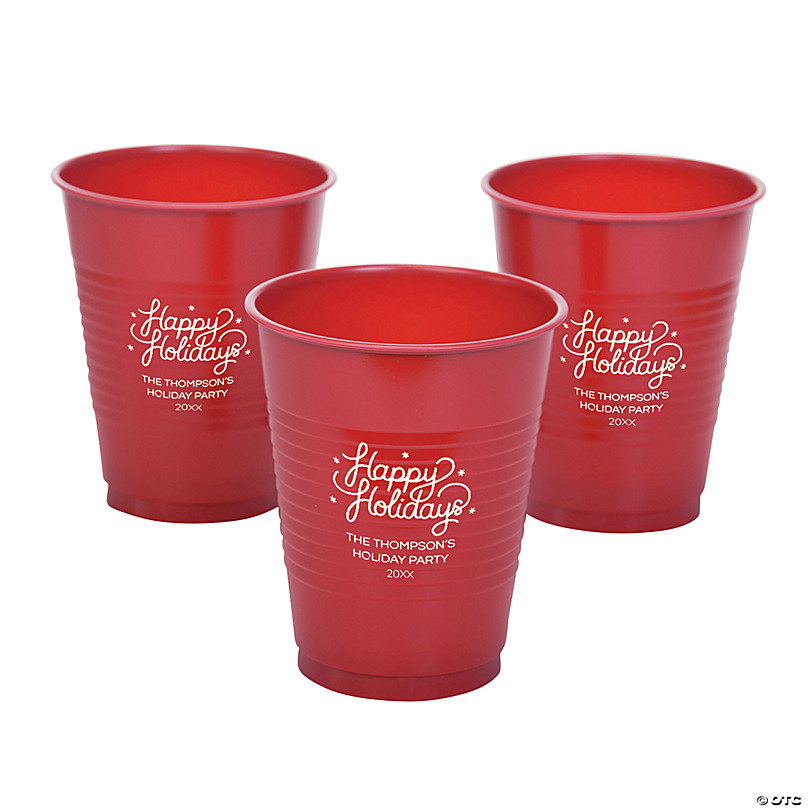 Happy Dad Plastic Cups, White Logo Party Cups for Adults, Drinking Games,  Disposable or Reusable Tumblers for Party Supplies, Gifts, College
