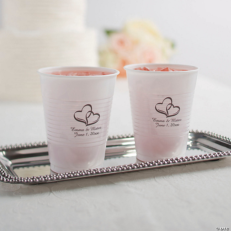 Monogrammed Double Walled Thick Plastic Cups for Bridesmaids, 16 Oz  Personalized Plastic Cups, Re-useable Cup With Lid, PS200 