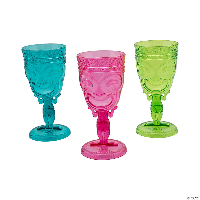 Bulk 48 Ct. Clear Patterned Plastic Wine Glasses | Oriental Trading