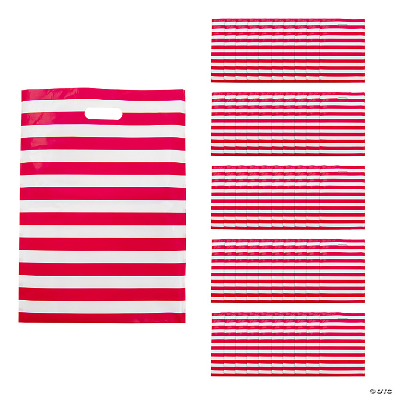 Red and white striped goodie outlet bags