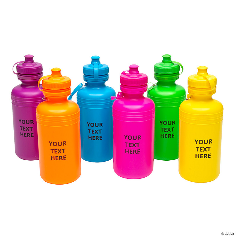 Smile Graphic Bear Flip Straw Water Bottle - Pink