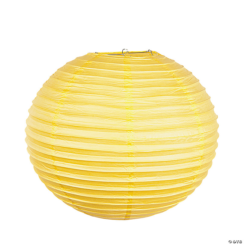 yellow and gray paper lanterns