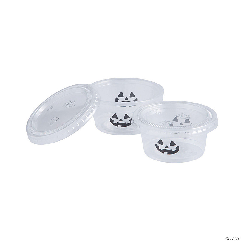 100 Sets - 2 Oz, Black Plastic Portion Cups, Jello Shot Cups