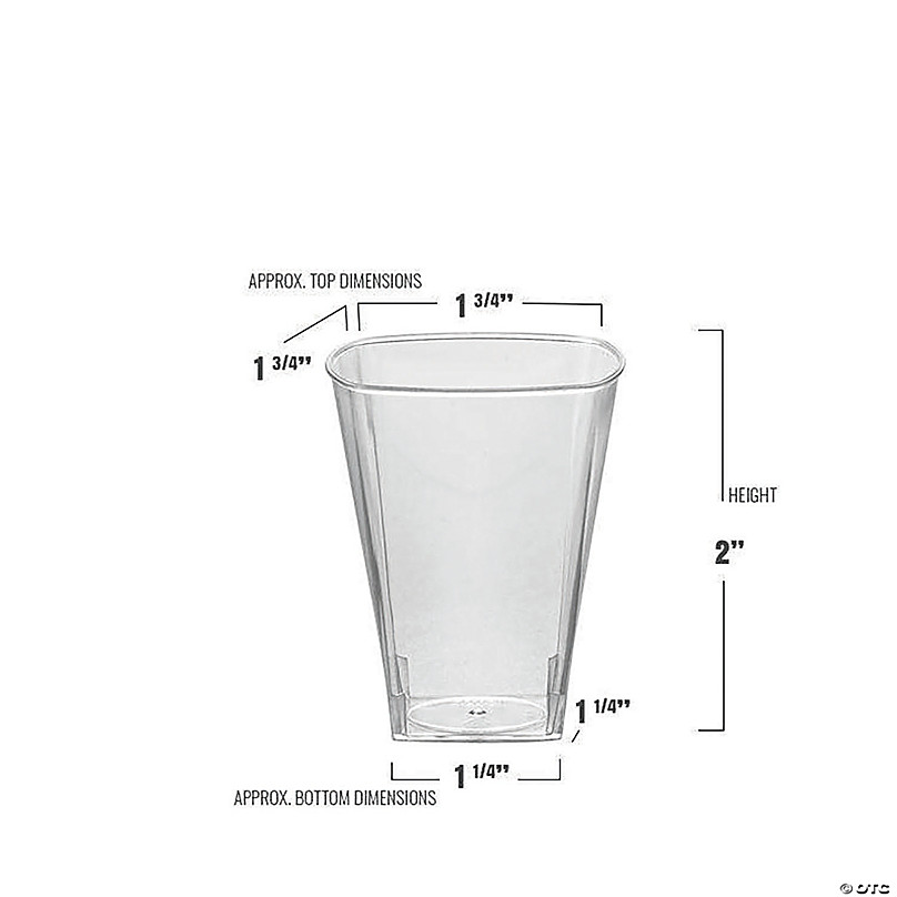 Plastic Cup - Clear Square Bottom Shot Cups