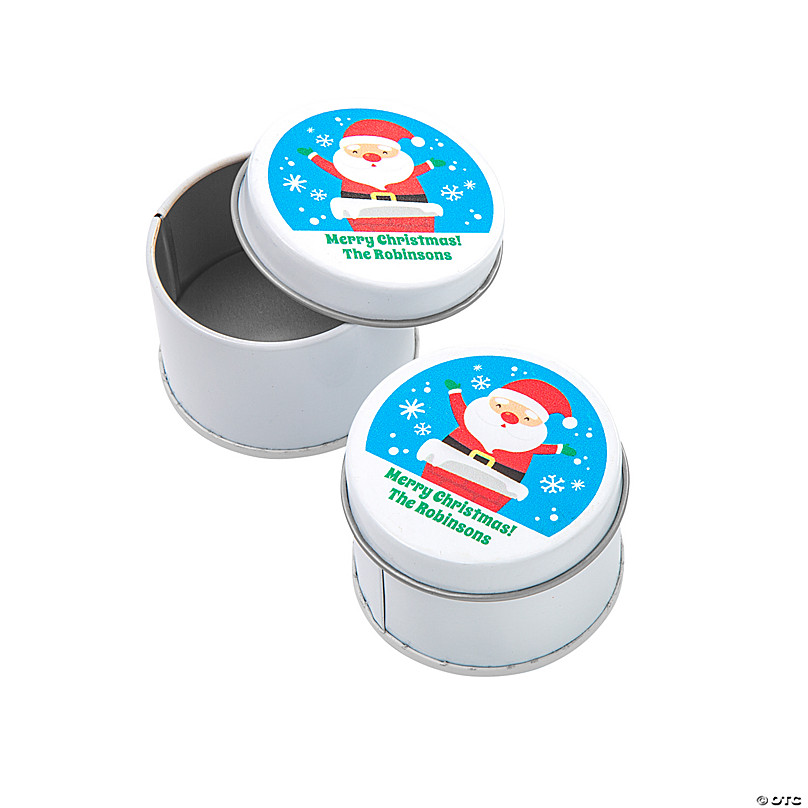 Personalized Santa Mint Tins - 24 Pc.