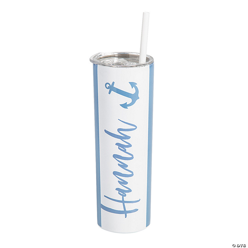 20oz STAINLESS STEEL SKINNY TUMBLER w/LID &STRAW, CUSTOM GIRLY TUMBLER.