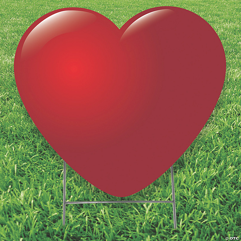 Emoji Pink Heart 16, For Yard Decor, Yard Letters, Lawn Signs
