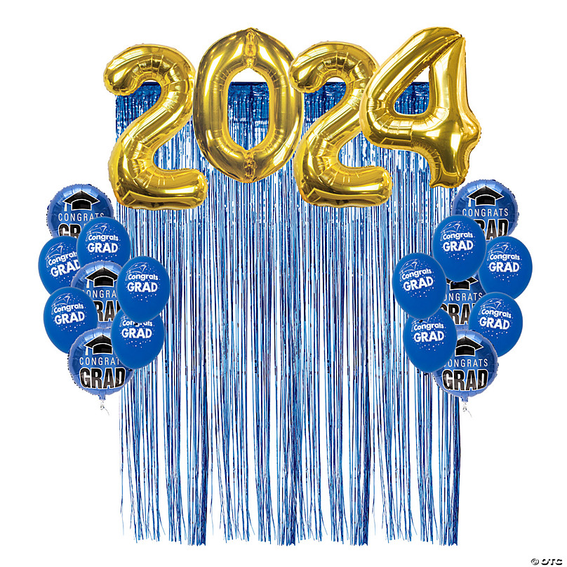  2024 Graduation Party Decorations Blue Graduation Banner 2024  Congrats Grad Backdrop Paper Lanterns with Glitter Gold Class of 2024  Banner for Class of 2024 Graduation Decorations Party Supplies : Home &  Kitchen