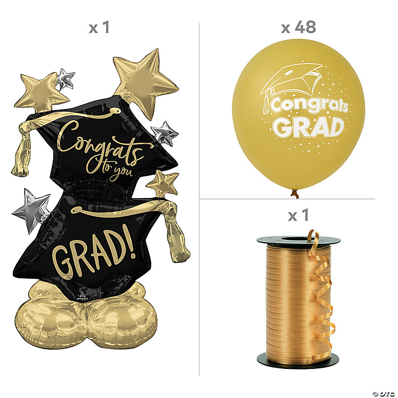 2024 Gold Foil Mylar Balloon Bunch