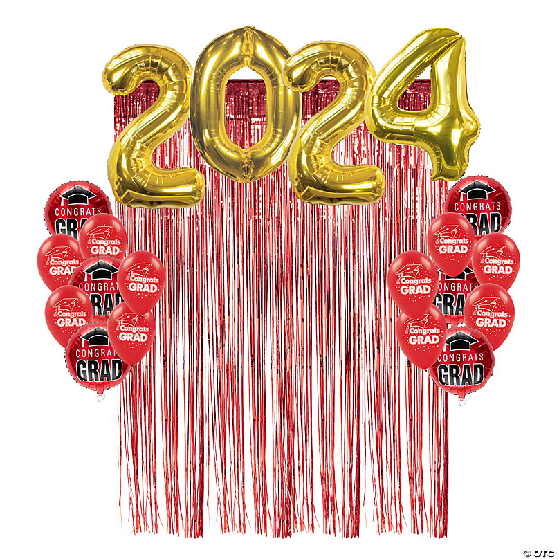 2024 Gold Foil Mylar Balloon Bunch