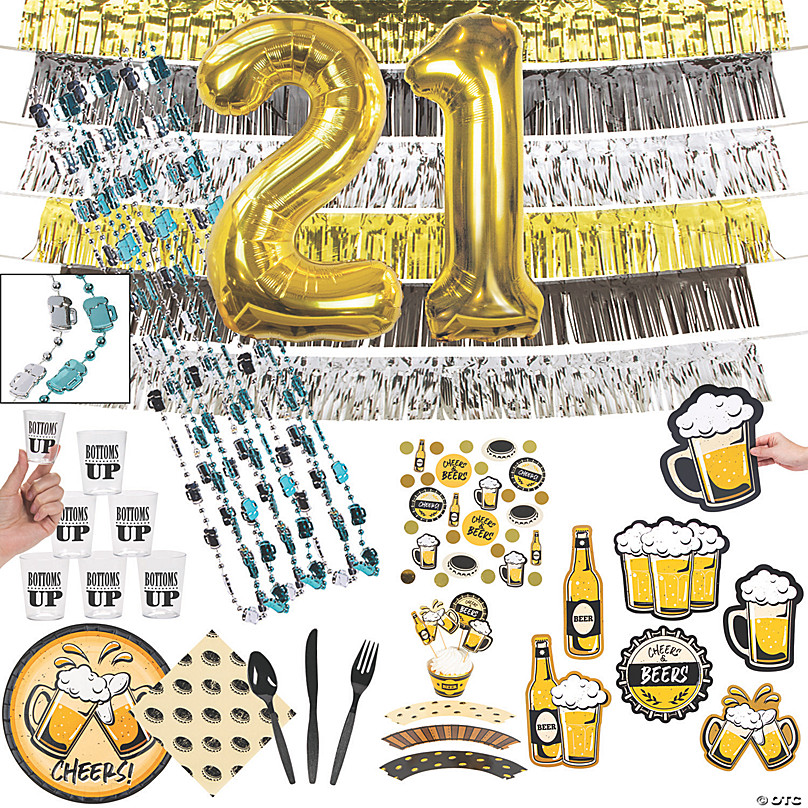Celebration Milestone 21st 21 Birthday Party Tableware Decorations For 8 Guests 