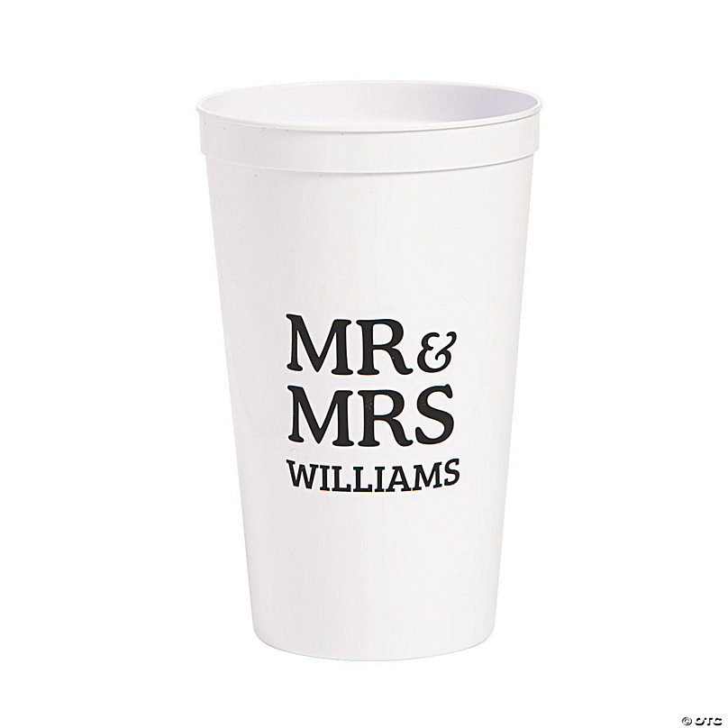 Bulk 144 Ct. Mr. & Mrs. Wedding Paper Coffee Cups with Lids | Oriental  Trading