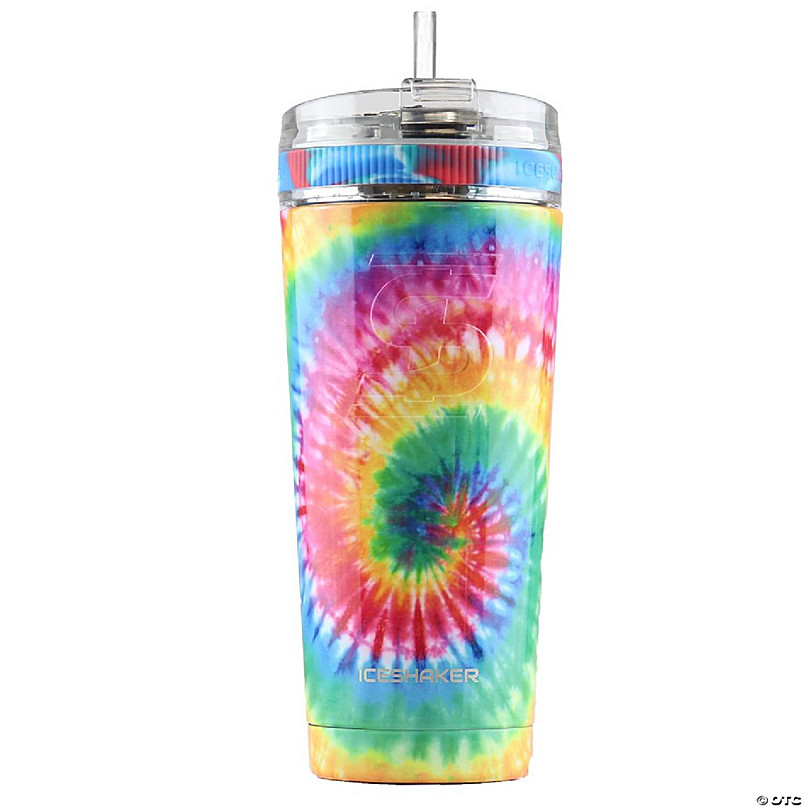 Insulated Tumbler With Handle And Tie Dye Design - Reusable Vacuum