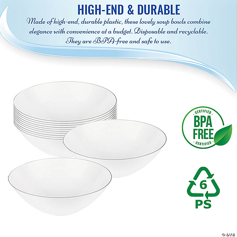 Smarty Had A Party 14 oz. Clear Wave Plastic Soup Bowls (120 Bowls)