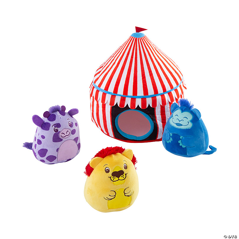 4 3/4 - 9 1/2 Carnival Tent with Stuffed Peekaboo Animals - 7 Pc.