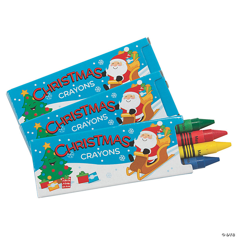 4-Color Christmas Crayons - 24 Boxes