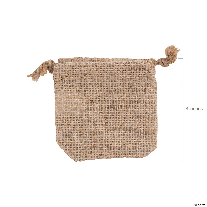 Mini Floral Print Burlap Drawstring Bags – 12 Pc. | Oriental Trading