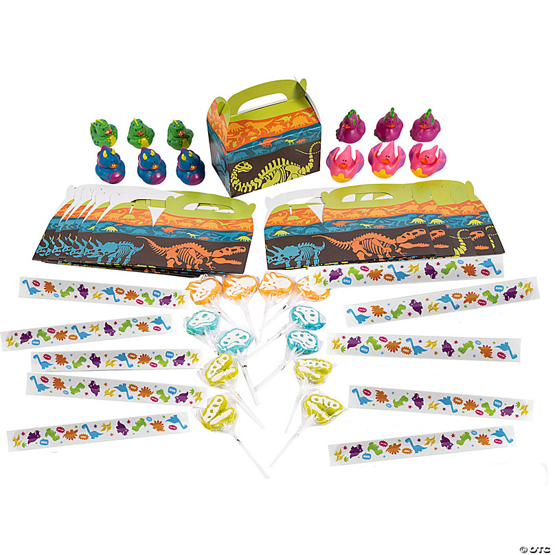 48 Pc. Dinosaur Party Favor Kits for 12
