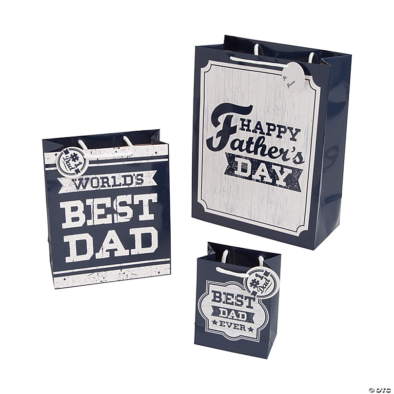 5 1/2 - 13 Best Dad Gift Bag Assortment with Gift Tags - 12 Pc.