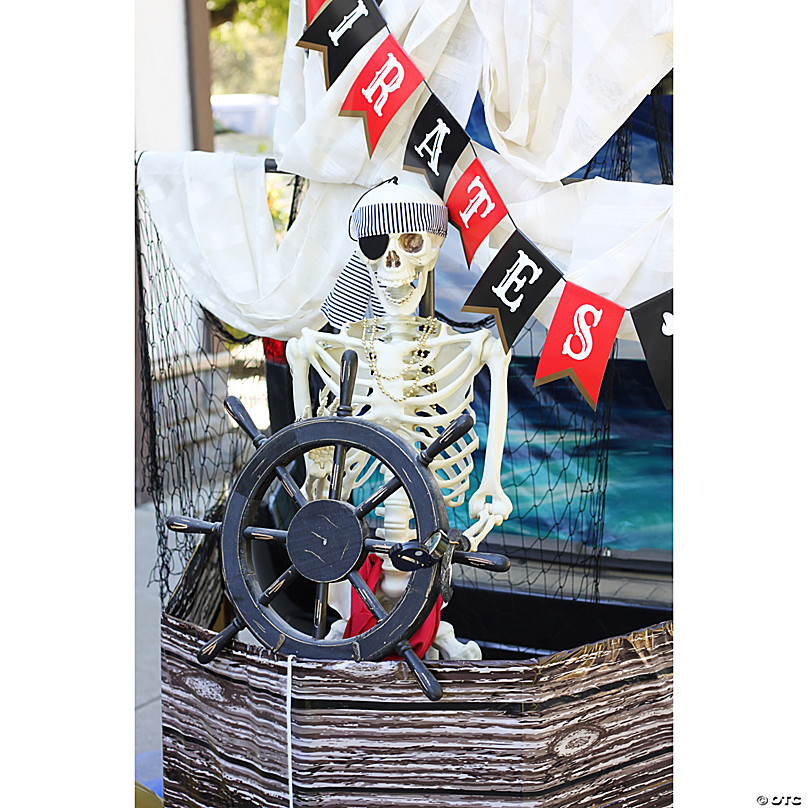 5 Ft. Posable Pirate Skeleton Halloween Decoration