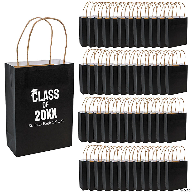 7 1/4 x 9 Medium Senior Class Paper Gift Bags & Tissue Paper Kit