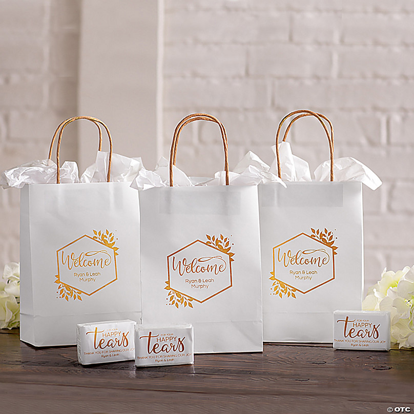 6 1/2 x 9 Personalized Medium Modern Welcome Kraft Paper Gift