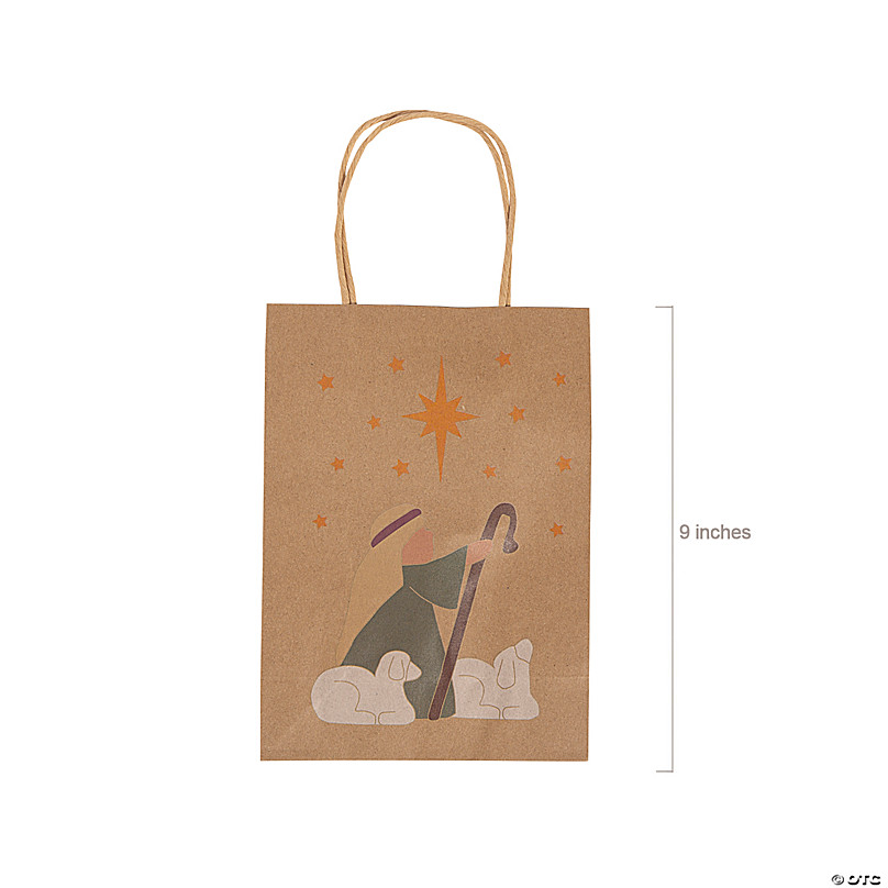 X Medium Brown Nativity Scene Kraft Paper Gift Bags Pc Oriental Trading