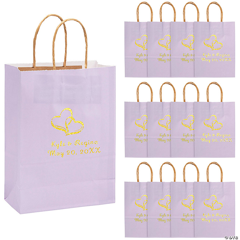 Two Hearts Welcome to Our Wedding Gift Bags (12 Pack)