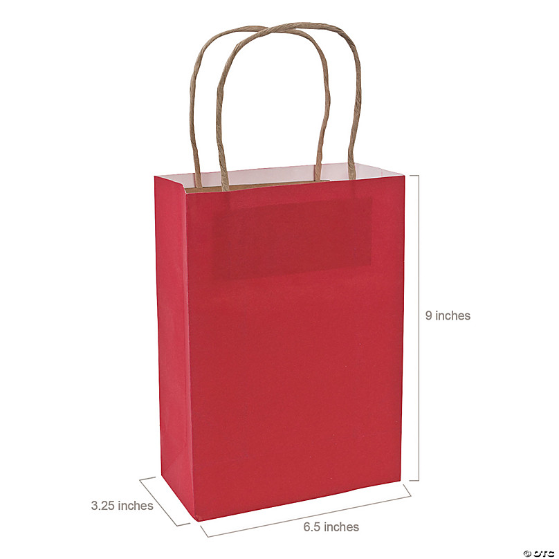 X Medium Red Kraft Paper Gift Bags Pc Oriental Trading