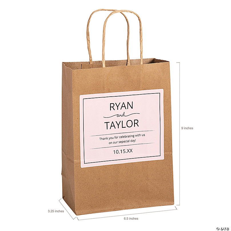 6 1/2 x 9 Personalized Medium Modern Welcome Kraft Paper Gift