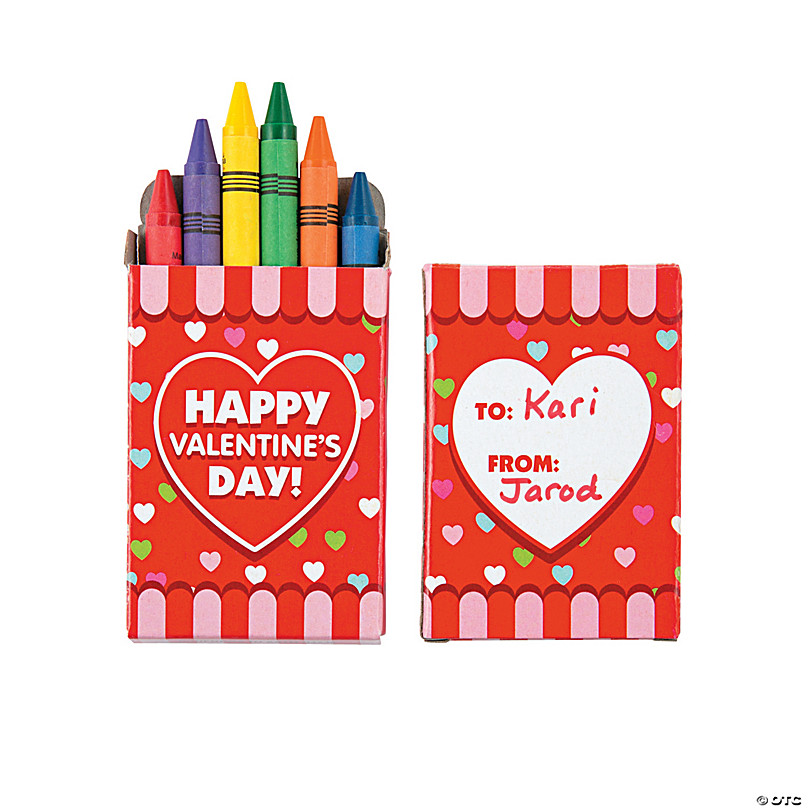 Stacking Crayons Valentine Exchanges with Card for 12