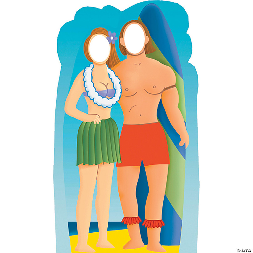 Hawaiian Couple Stand-in - Beach Party Lifesize Cardboard  Cutout/Standee/Standup - Includes 8x10 (20x25cm) Star Photo