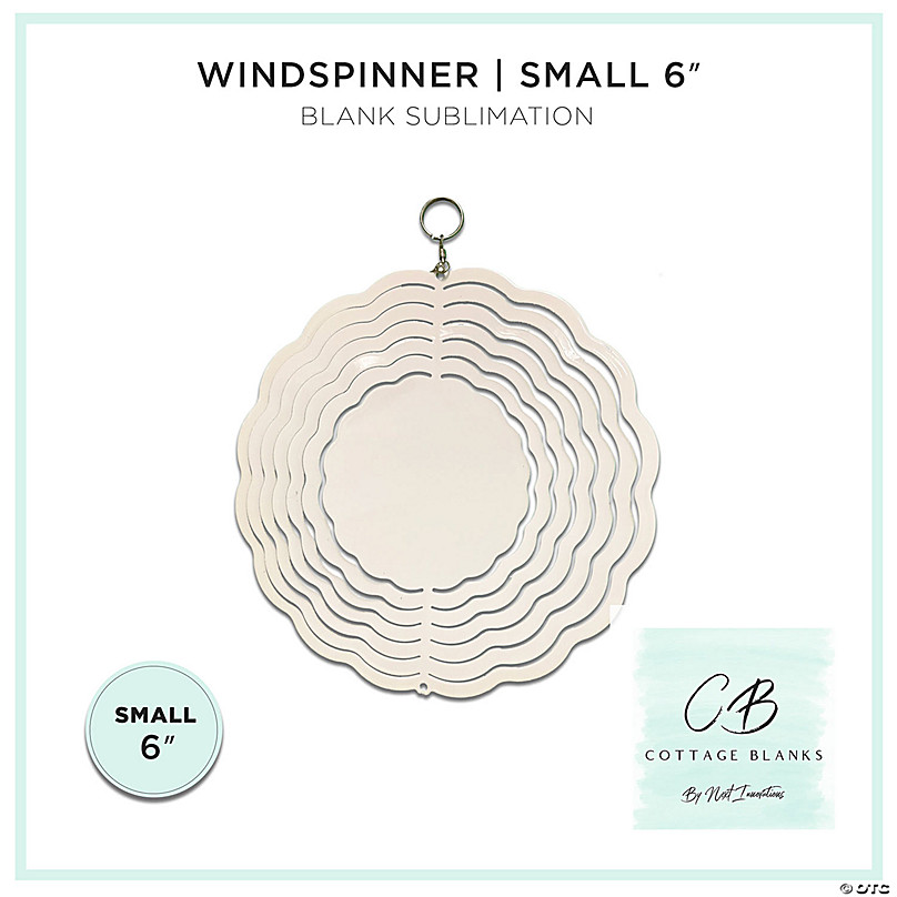 2 Pcs Sublimation Wind Spinner Blank 6inch Aluminum Hanging Wind Spinner▷