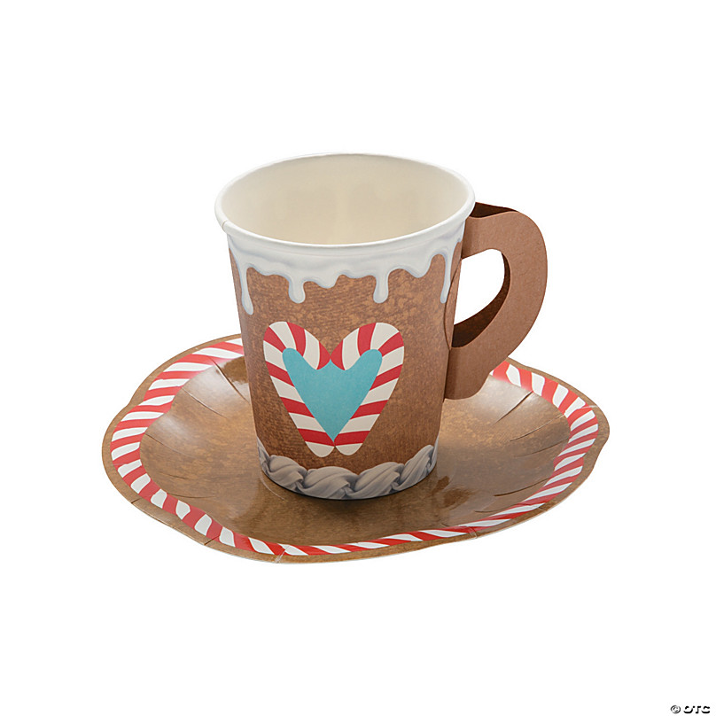 12 oz. Holiday Recyclable Paper Cup - Gingerbread Bash (Brown