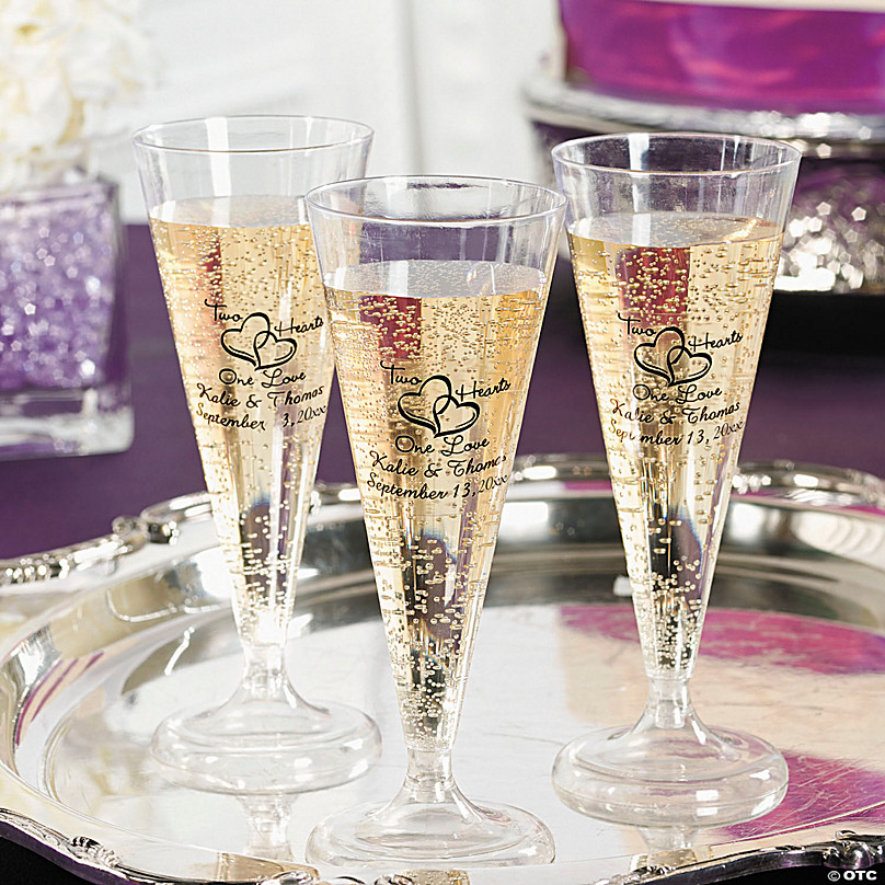 Personalized Plastic Champagne Flutes (set of 50)