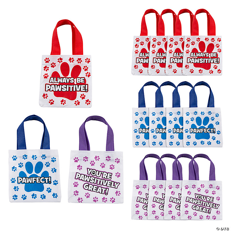 Custom Printed Paw Print Tote Bag - Small