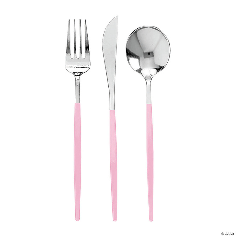 Disposable Cutlery | Plastic Silverware Set - Plastic Utensil - Reusable  Plastic Silverware - Disposable Silverware - Plastic Cutlery - 24pc