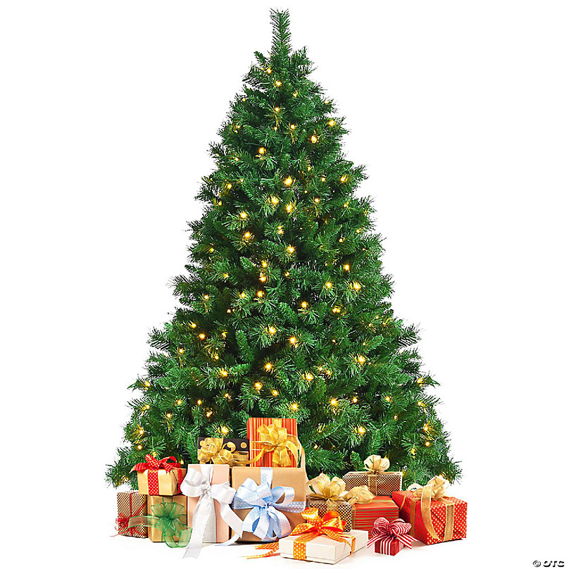 Goplus 4Ft Fiber Optic Artificial Christmas Tree, Pre-Lit Xmas Tree with  Colorfu
