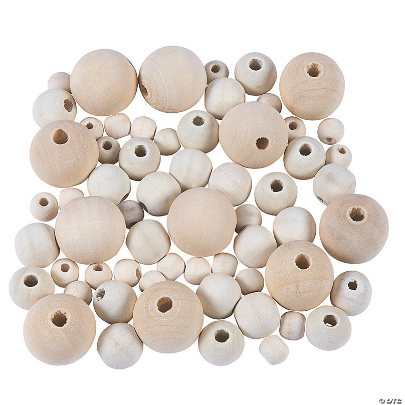 60 Large Wooden Beads (20mm)