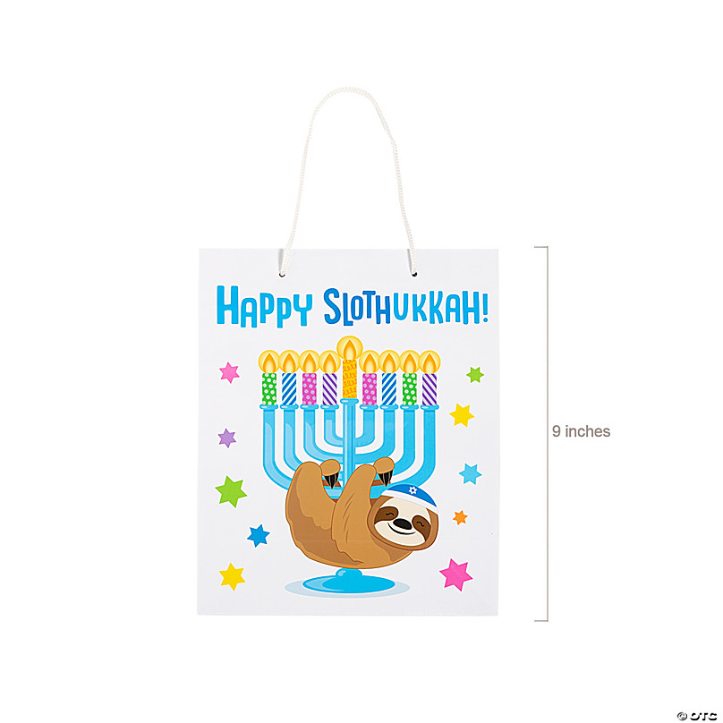 Medium Hanukkah Shopping Bag /Judaica Reusable Tote Bag - Marshalls 11x10x6